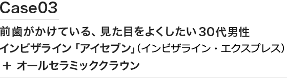 Case03 前歯がかけている、見た目をよくしたい
